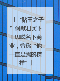 “赌王之子”何猷君买下王思聪名下商业，曾称“他一直是我的榜样”